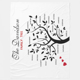 ビッパーソナライズされたク・ファミリー・ツリー（20名） フリースブランケット