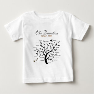 ビッパーソナライズされたク・ファミリー・ツリー(20名) ベビーTシャツ
