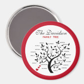 ビッパーソナライズされたク・ファミリー・ツリー（20名） マグネット (正面/裏面)