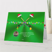 ビッパーソナライズされたク、ホッケークリスマスカード、3サイズ カード (裏面)