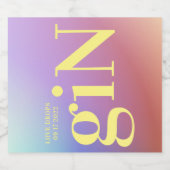 ビッファンキーググラデーションモノグラムモダンはっきりしたシンプルジン リキュールボトルラベル (シングルラベル)