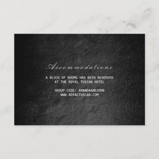 ビップグラムブラック結婚ズホテルアコモデーション エンクロージャーカード (正面)