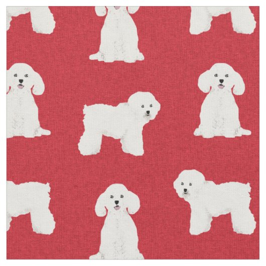 ビッホンフリーズ赤犬のクリスマス ファブリック (クローズアップ)