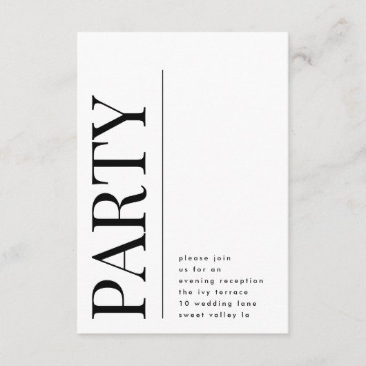 ビッモダンはっきりしたクパーティー披露宴 エンクロージャーカード (正面)