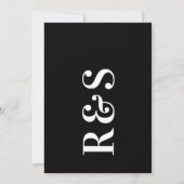 ビッモダンエレガントグモノグラムはっきりしたシンプル結婚 招待状 (裏面)