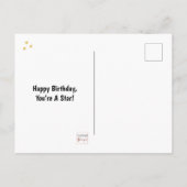 ビッモダンクタイポグラフィピンクグリッターハッピーバースデー ポストカード (裏面)