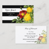 ビッモダンクバラフローラストライプ地主 名刺 (正面/裏面)