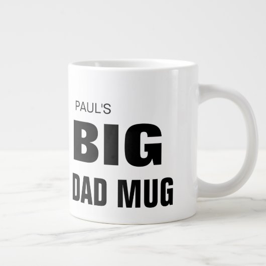ビッモダンクパパマグファーザーの日名前をカスタムする巨大 ジャンボコーヒーマグカップ (右)