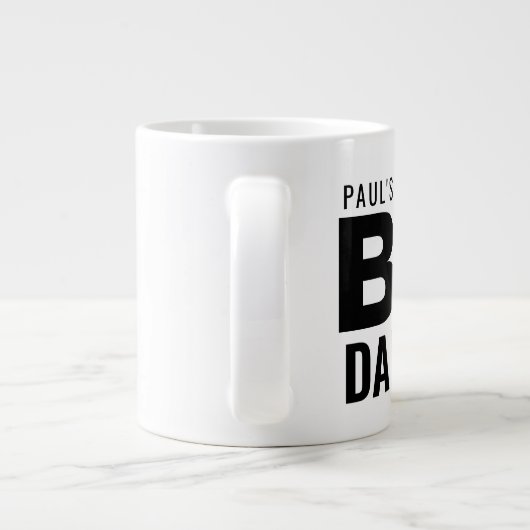ビッモダンクパパマグファーザーの日名前をカスタムする巨大 ジャンボコーヒーマグカップ (裏面)