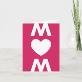 ビッモダンクMUMハートホワイトレッド母の日 カード (正面)