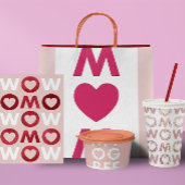 ビッモダンクMUM赤いハートホワイトマザーズデイ カード