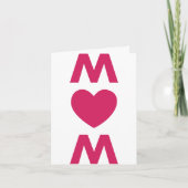 ビッモダンクMUM赤いハートホワイトマザーズデイ カード (正面)