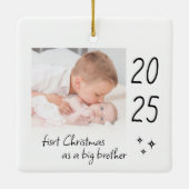 ビッモダングシンプル・ブラザー写真としての初めてのクリスマス セラミックオーナメント (裏面)