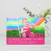 ビッモダングワンベビーガールファースト誕生日パーティー 招待状 (スタンド正面)