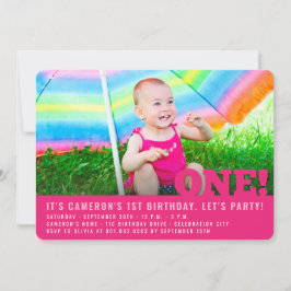 ビッモダングワンベビーガールファースト誕生日パーティー 招待状