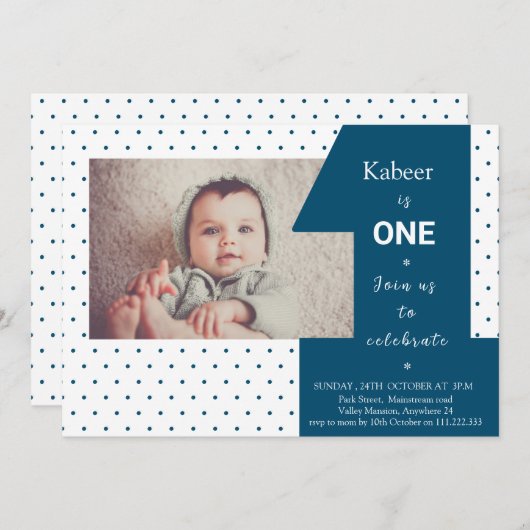 ビッモダングワン第1誕生日写真 招待状 (正面/裏面)