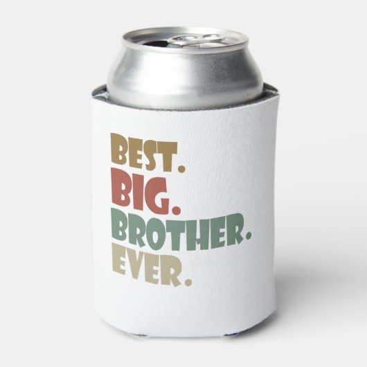 ビッ最高のグ・ブラザーエバーオールド兄弟姉妹10代の若者ギフト 缶クーラー (缶正面)