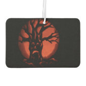 ビッ白熱［赤熱］光を放つク死んだ木のハロウィーンカボチャ カーエアーフレッシュナー (裏面)