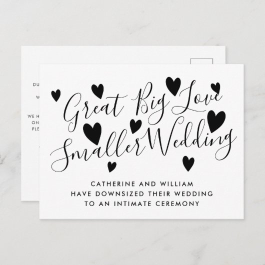 ビッ素晴らしグラブ小さなミクロ結婚の小型化 案内ポストカード (正面/裏面)