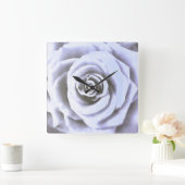 ビッ芸術的グ淡い色の・ブルーバラ スクエア壁時計 (ホーム)