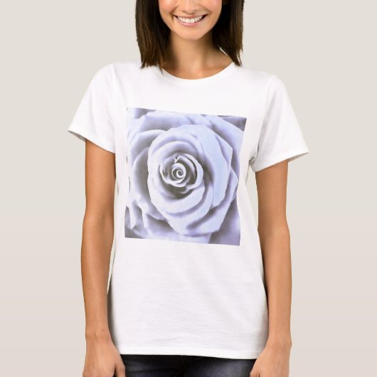 ビッ芸術的グ淡い色の・ブルーバラ Tシャツ (正面)