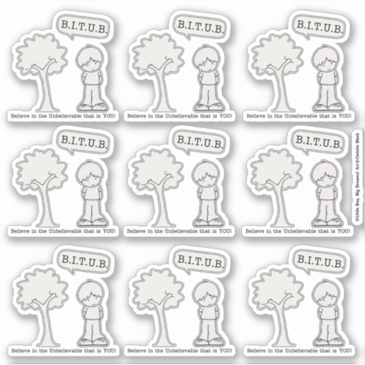 ビツブ信じー（信じられないほど） シール (正面)