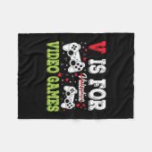 ビデおもしろいオゲーム恋人バレンタインデー子供へボーイ フリースブランケット (正面(横))