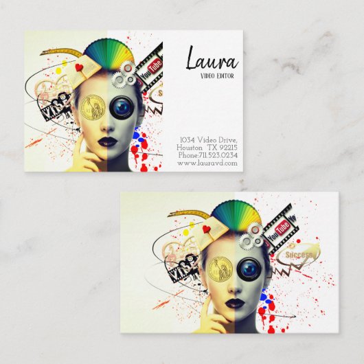 ビデオエディタの名刺 名刺 (正面/裏面)