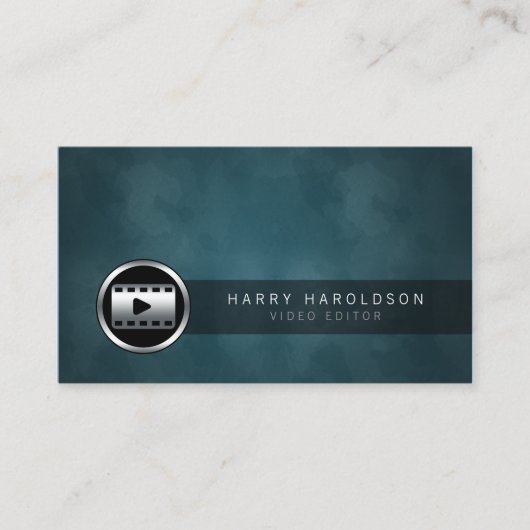 ビデオエディタビデオクリップアイコングランジ名刺 名刺 (正面)
