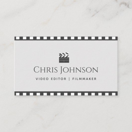 ビデオエディタフィルムメーカーPastel & Brownムービーテープ 名刺 (正面)