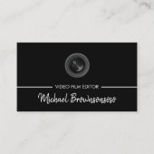ビデオエディターフィルムメーカーブラックムービーリールロゴ 名刺 (正面)