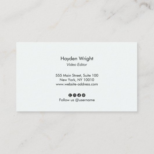 ビデオエディタ映画フィルム 名刺 (裏面)