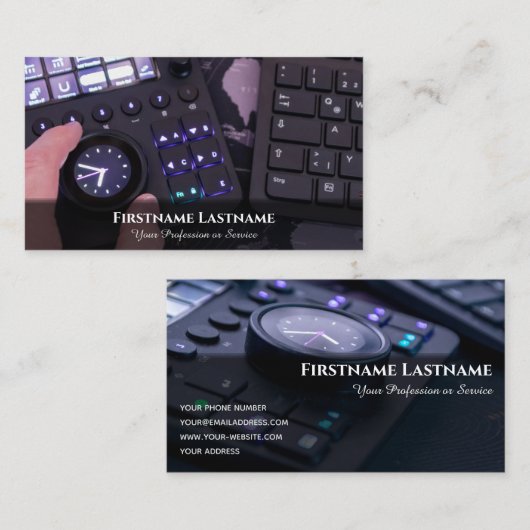 ビデオエディタ視覚効果スペシャリストのデジタルアート 名刺 (正面/裏面)