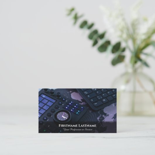 ビデオエディタ視覚効果スペシャリストのデジタルアート 名刺 (スタンド正面)