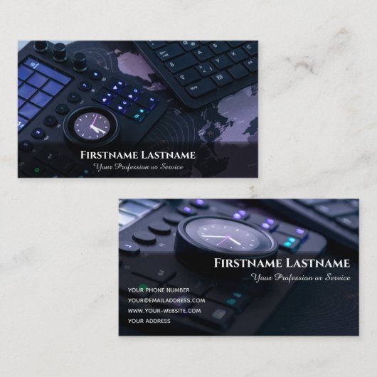 ビデオエディタ視覚効果スペシャリストのデジタルアート 名刺 (正面/裏面)
