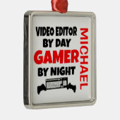 ビデオエディタ遊ーのビデオゲームが大好き メタルオーナメント (右)