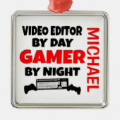 ビデオエディタ遊ーのビデオゲームが大好き メタルオーナメント (正面)