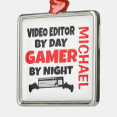 ビデオエディタ遊ーのビデオゲームが大好き メタルオーナメント (左)