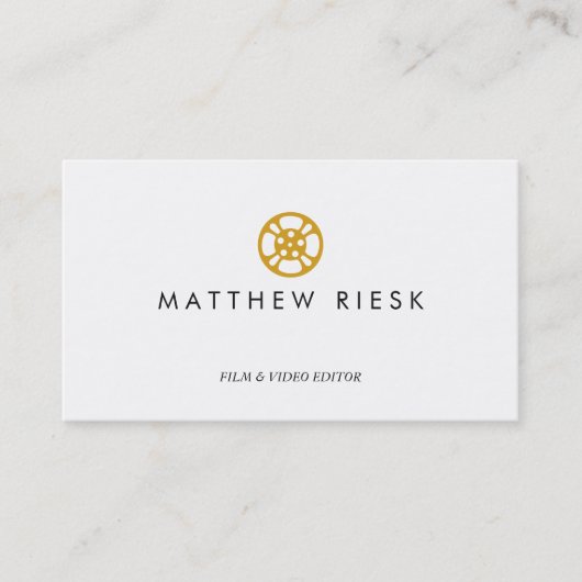 ビデオエディタ、フィルムメーカー、フィルムリールロゴ、 名刺 (正面)
