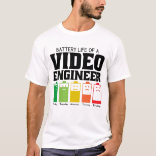 ビデオエンジニアのバッテリ寿命 Tシャツ
