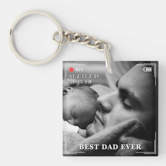 ビデオカメラ写真最高のパパEver キーホルダー (正面)