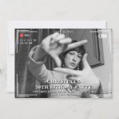 ビデオカメラ写真30歳の誕生日パーティー 招待状 (正面)