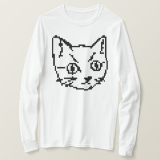 ビデオキティキャットピクセルアートロングスリーブTシャツ Tシャツ