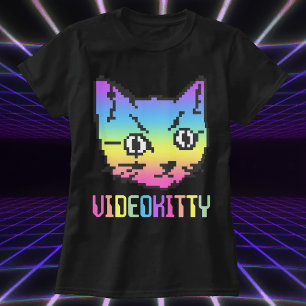 ビデオキティキャットピクセルアートTシャツ Tシャツ