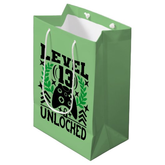 ビデオクールゲーマー13th誕生日パーティー ミディアムペーパーバッグ (正面アングル)