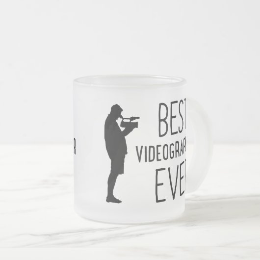 ビデオグラファーのためのビデオ専門の写真ギフト フロストグラスマグカップ (正面右)