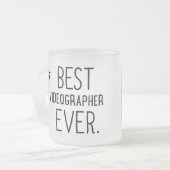 ビデオグラファーのためのビデオ専門の写真ギフト フロストグラスマグカップ (正面左)