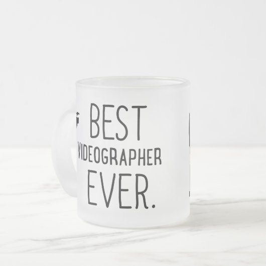 ビデオグラファーのためのビデオ専門の写真ギフト フロストグラスマグカップ (正面左)