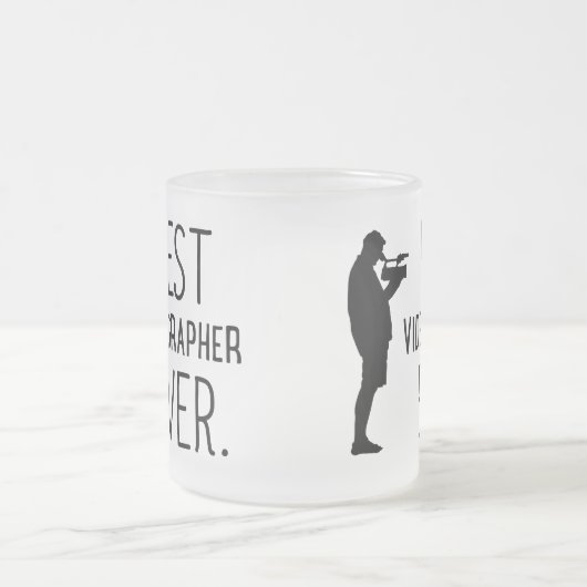 ビデオグラファーのためのビデオ専門の写真ギフト フロストグラスマグカップ (中央)