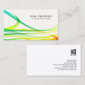ビデオグラファーカラフル抽象芸術流れストリーマー 名刺 (正面/裏面)